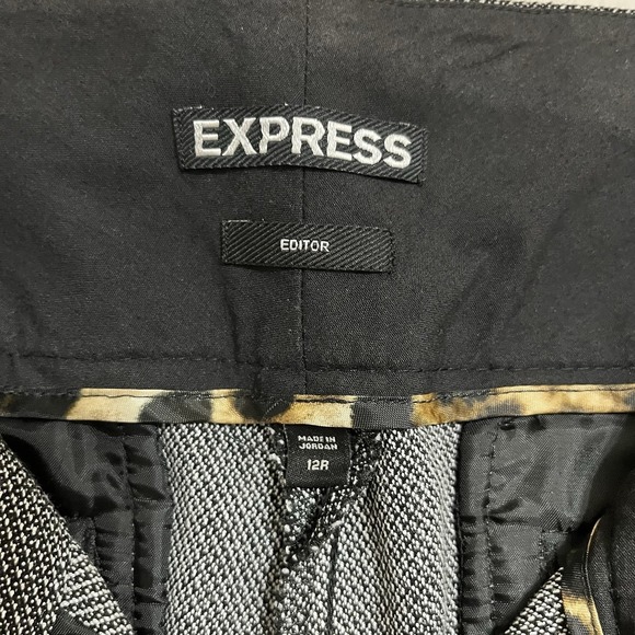 Express Editor Gray Flare Trouser Pants Size 12 R Gray Mid Rise Work Wear - Picture 4 of 11